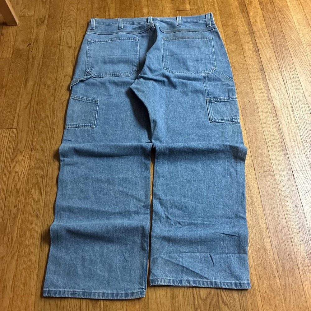 Vintage Faded Glory Light Wash Baggy Carpenter Jeans Mens 38x30 Utility Workwear